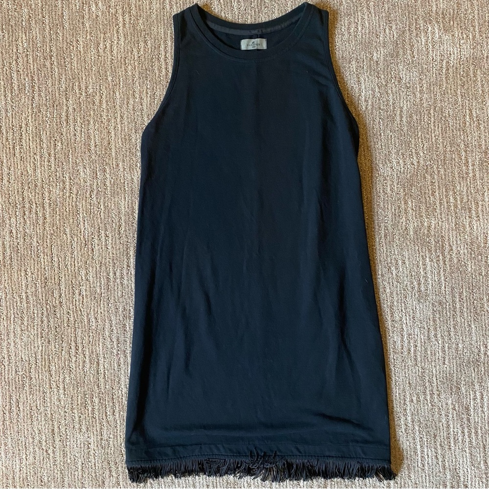Black Sleeveless Dress with Fringe Hem/LBD - Picture 1 of 7